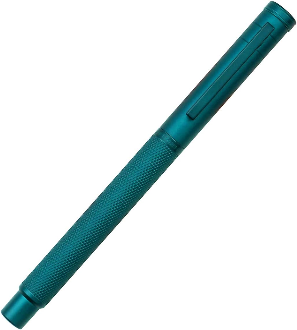 Asvine Dark Green Fude Pen, Bent Nib Fountain Pen Calligraphy (Fine to Broad) with Converter and Metal Pen Case Set
