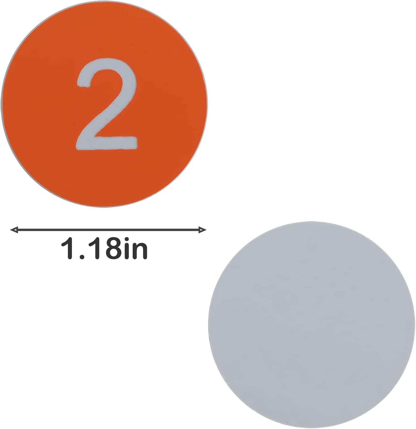 StayMax Plastic Number Tags Engraved Numbered Tags Without Hole (1-100, Orange)