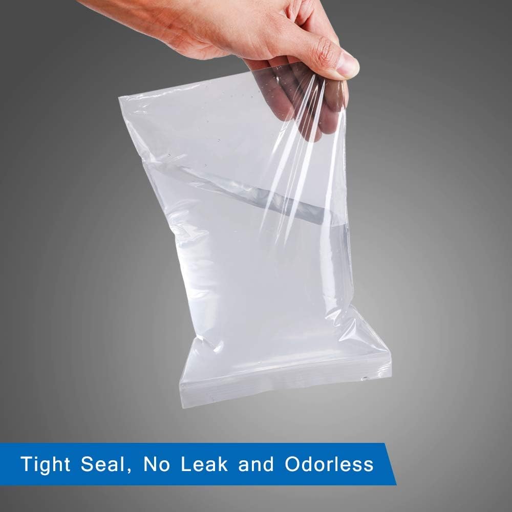 iMailer - 100 Count - 12" x 18" Large Zip Bags - Clear Reclosable Zip Plastic Poly Bags for Storage, Clothing, T-Shirts, Pants