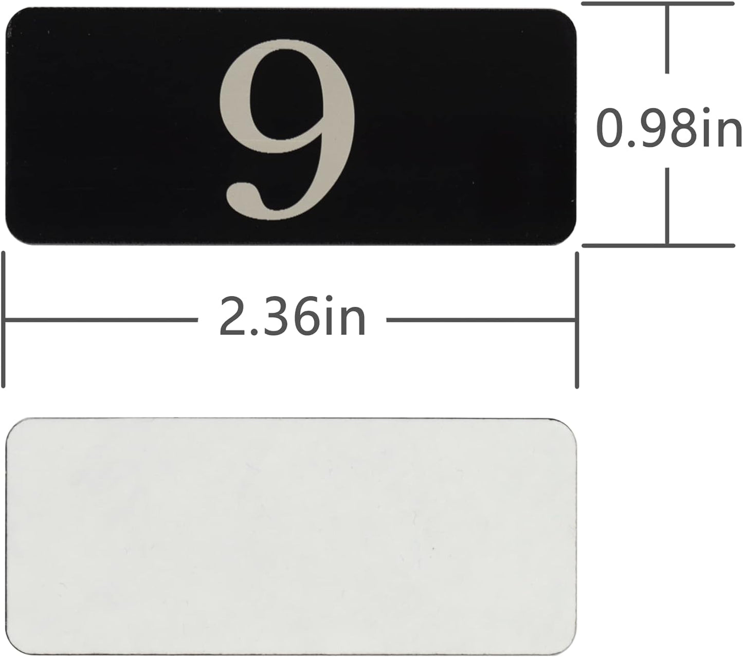 StayMax Plastic Rectangle Locker Numbered Sticker Room Number Table Number (1-25, Black)