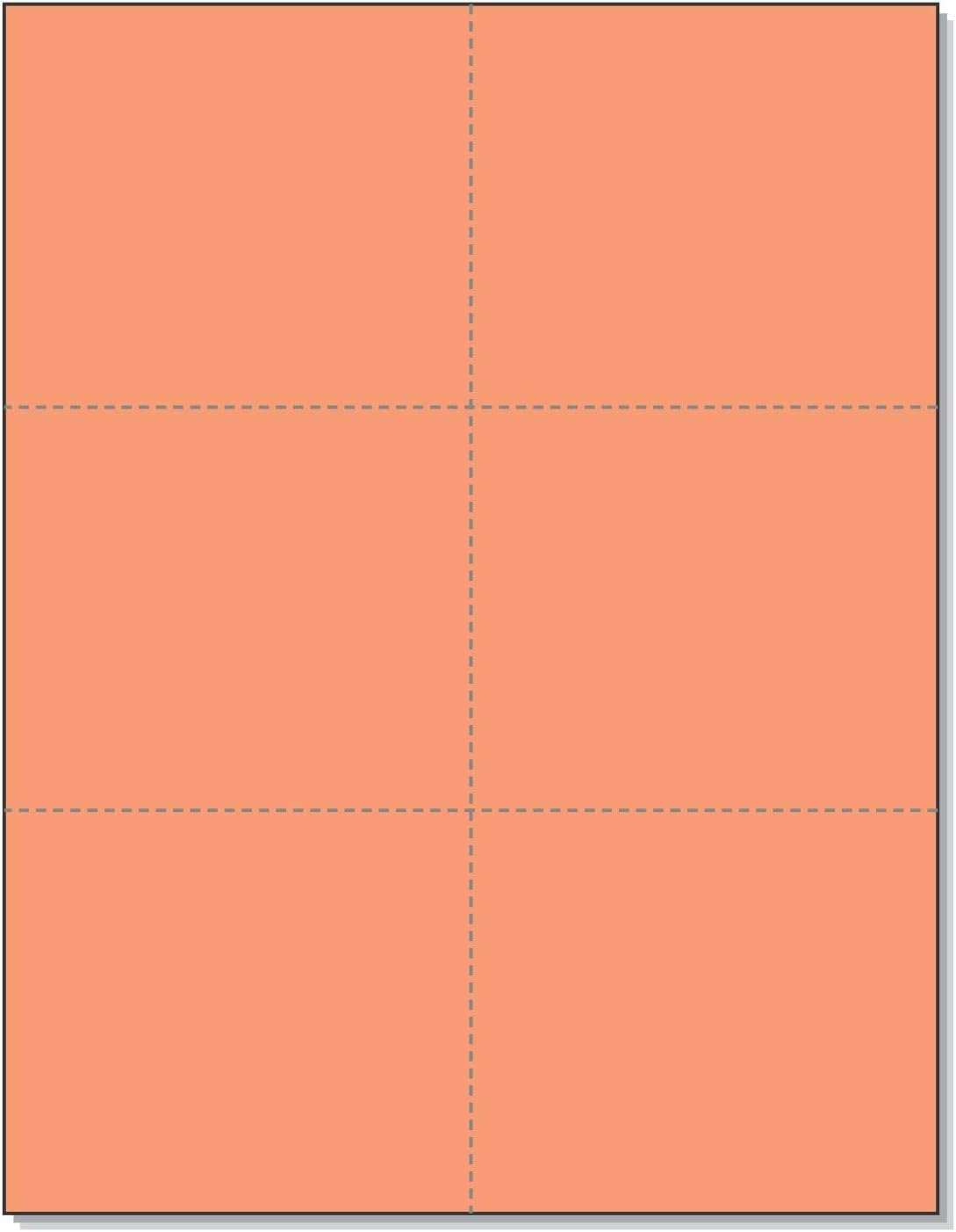 NextDayLabels - Laser Printer Blank Perforated Cards 6 up per Page (Salmon, 300 Cards)