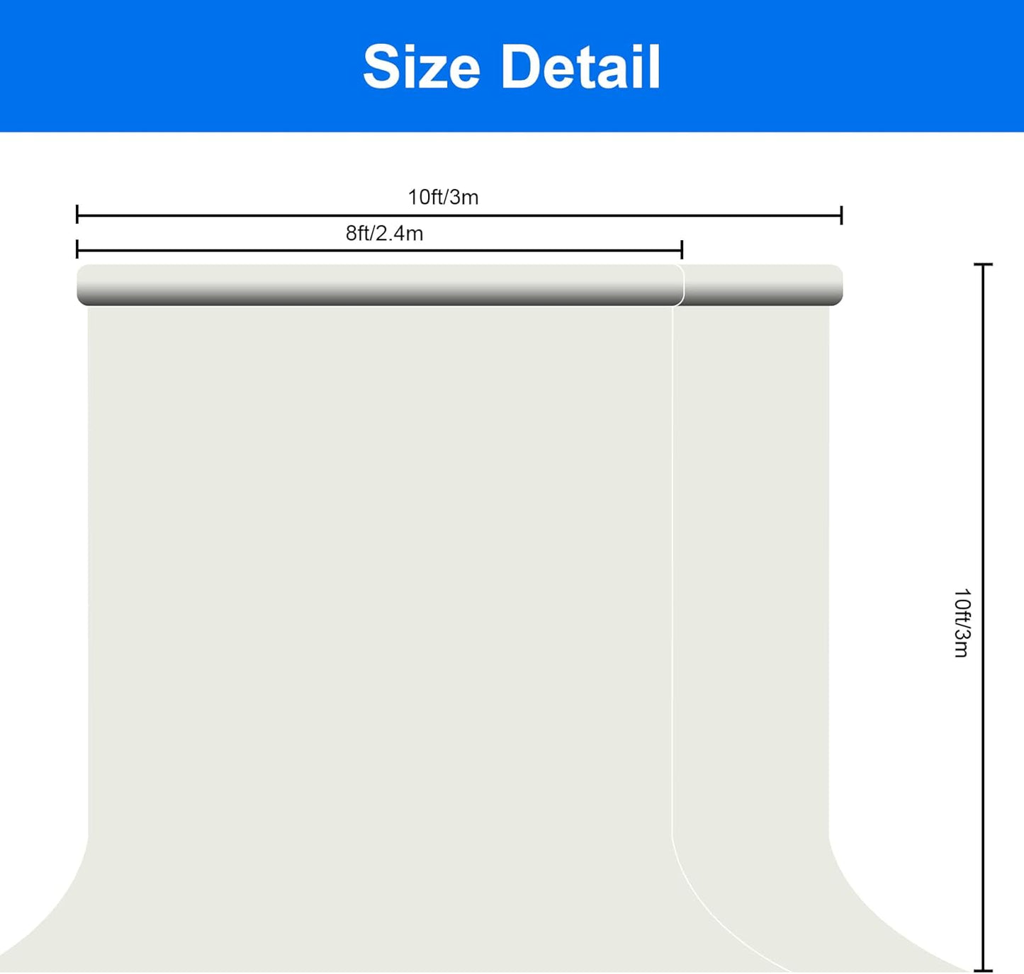 Joccun 10X10FT Ivory Backdrop Background for Photography,Polyester Backdrop Curtain Background Screen for Photography,Photoshoot,Video Recording,Studio(10X10ft,Ivory)