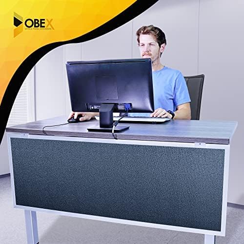 OBEX Acoustic Table Mounted Modesty Desk Privacy & Sound Absorbing Panel for Office Cubicles, 24" x 72", Graphite