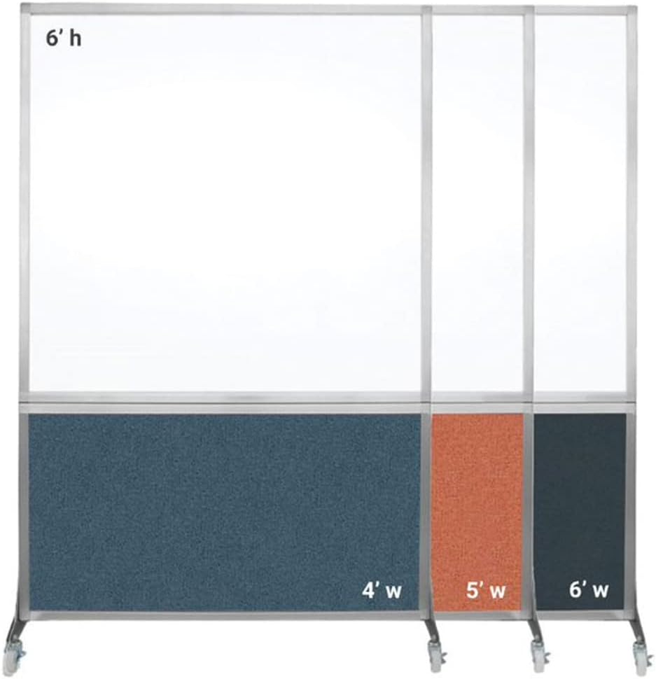 DivideWrite Mobile Whiteboard | Double Sided Dry Erase Board | Portable Office Cubicle Partition | Display for Classrooms, Conference Rooms, Meeting Areas and More | Blue Spruce 5' Wide x 6' Tall