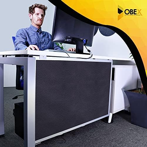 OBEX Acoustic Table Mounted Modesty Desk Privacy & Sound Absorbing Panel for Office Cubicles, 12" x 66", Slate