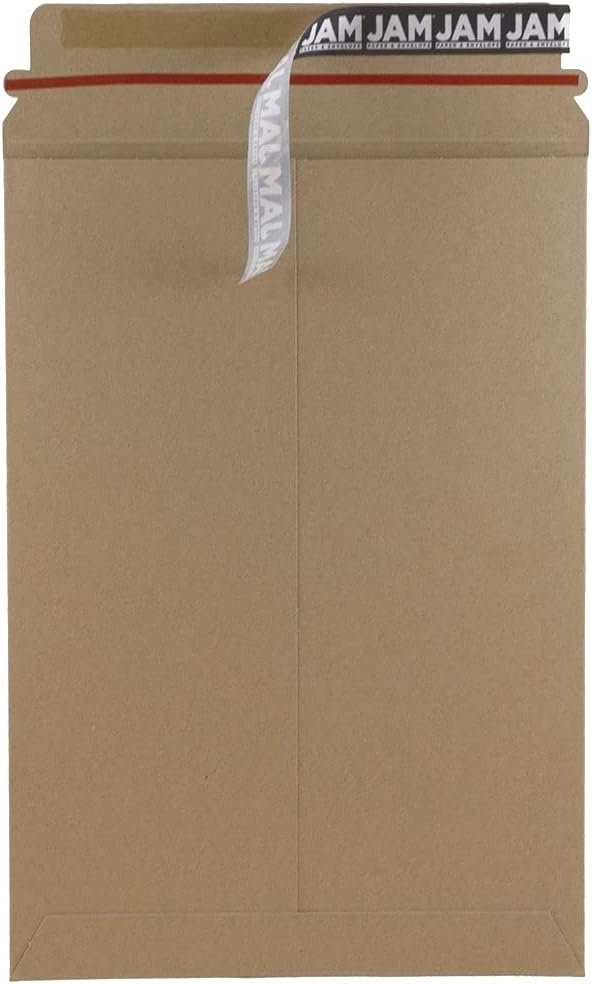 JAM PAPER Stay-Flat Photo Mailer Envelopes with Peel & Seal Closure - 6 x 8 - Brown Kraft - 6 Rigid Mailers/Pack