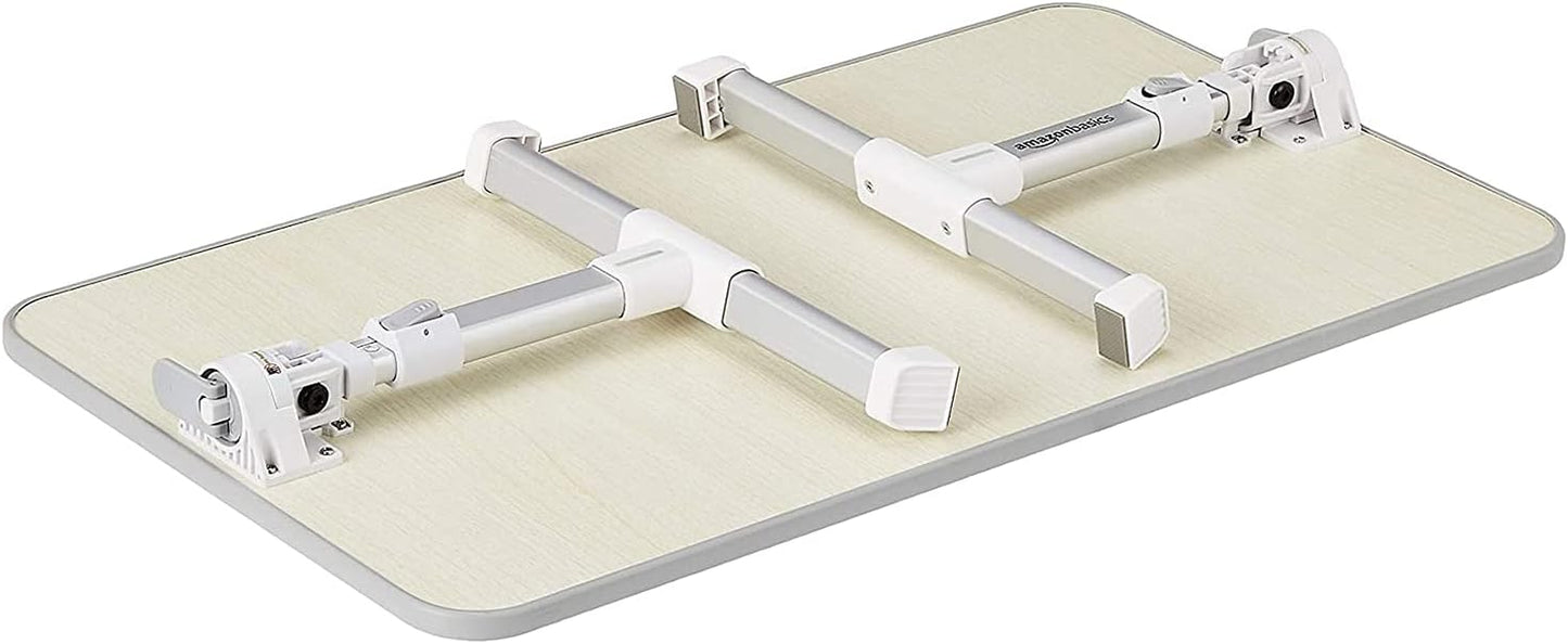 Amazon Basics Adjustable Tray Table Lap Desk Fits up to 17-Inch Laptop, Medium, 12"x20", Cream