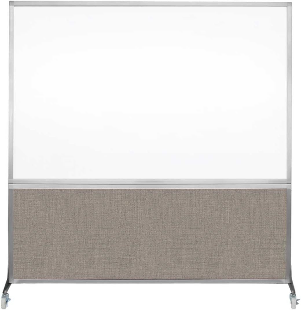DivideWrite Mobile Whiteboard | Double Sided Dry Erase Board | Portable Office Cubicle Partition | Display for Classrooms, Conference Rooms, Meeting Areas and More | Warm Pebble 6' Wide x 6' Tall