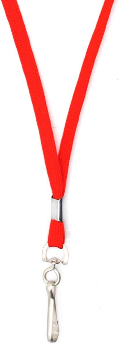 Beebel Lanyard 50PCS Lanyards with Swivel Hook clips for ID Name Badge Holder (Red)