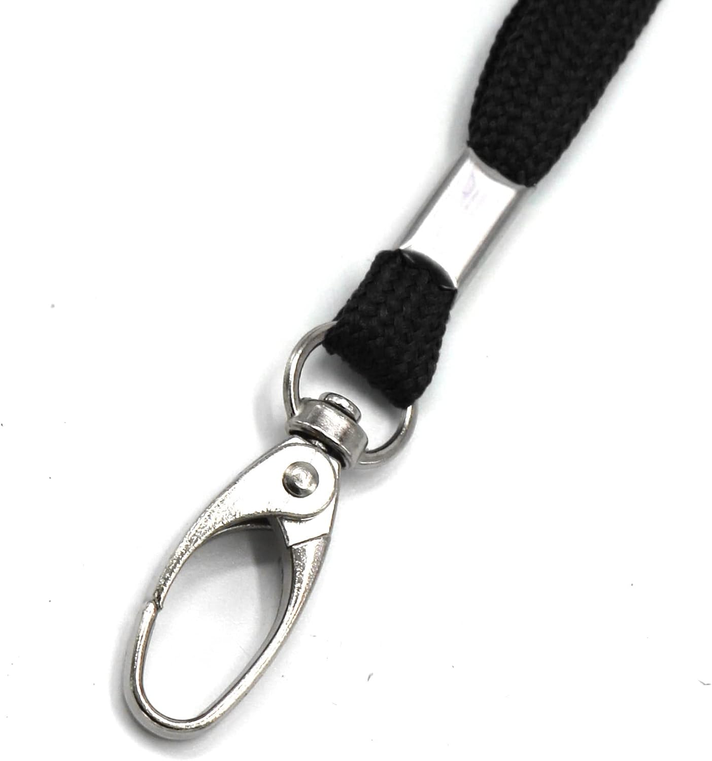100 Pack Lanyards Bulk Black Lanyard for Office Id Badges Flat Lanyard with Badge Clip Swivel Hook (100 Pack, Black)