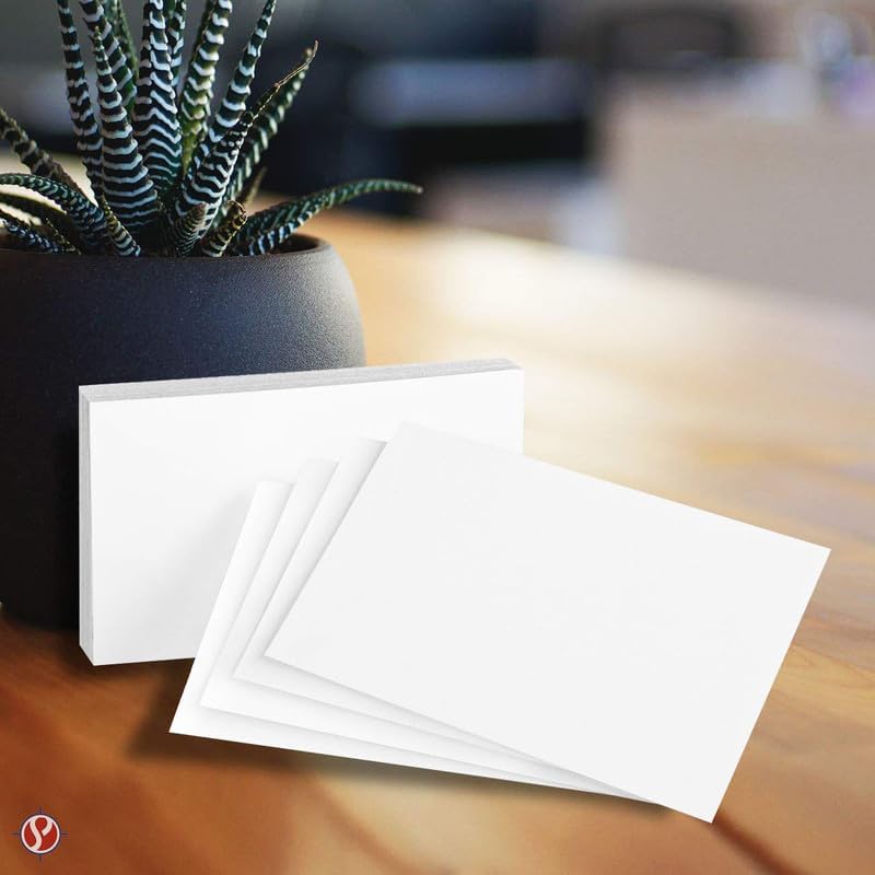 100 Pcs Extra Thick White Index Cards – Blank Heavyweight 14pt (0.014”) 100lb Cover Cardstock – Flash Cards, Study Note Cards, Postcards, Photo and Recipe Cards | 100 per Pack (8 x 10)