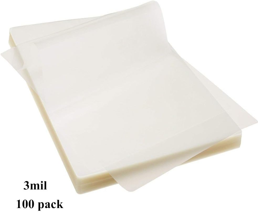 RBHK Thermal Laminating Pouches, 100 Pack Laminating Sheets, 3 Mil, 8.9 x 11.4 Inches, for Use with Thermal Laminators, Letter Size Sheets