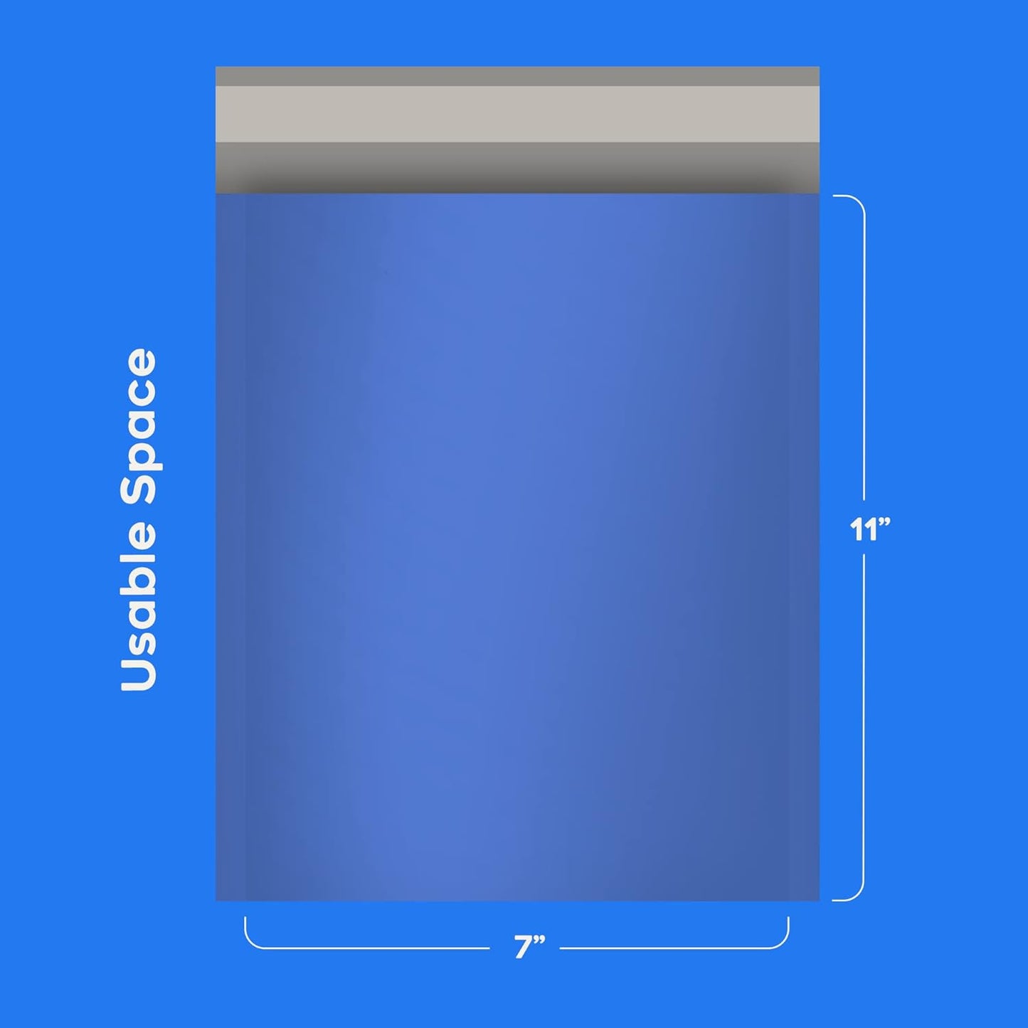 The Boxery Colored Poly Bubble Mailers (#1 7.25x12'', Blue)