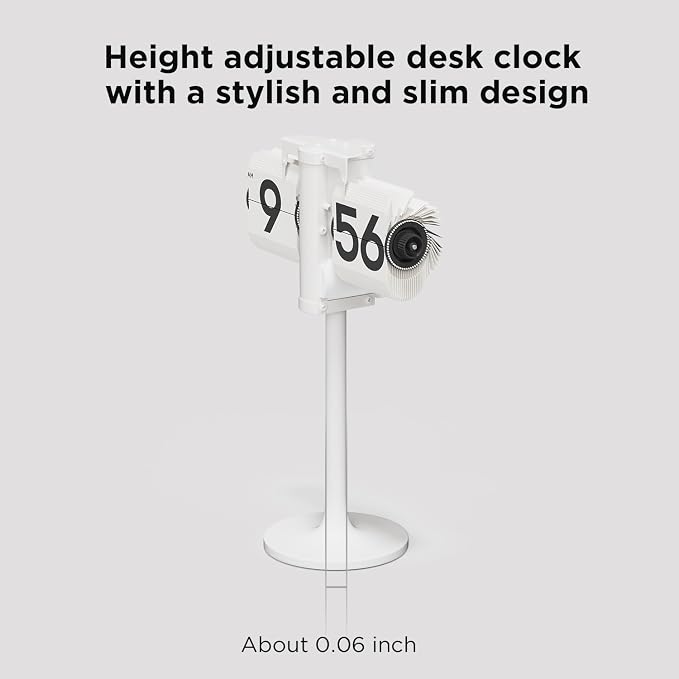 mooas Standing Height Adjustable Flip Desk Clock, Retro Vintage Analog Design - Image 3