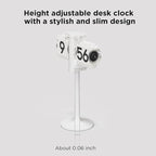 mooas Standing Height Adjustable Flip Desk Clock, Retro Vintage Analog Design - Image 3