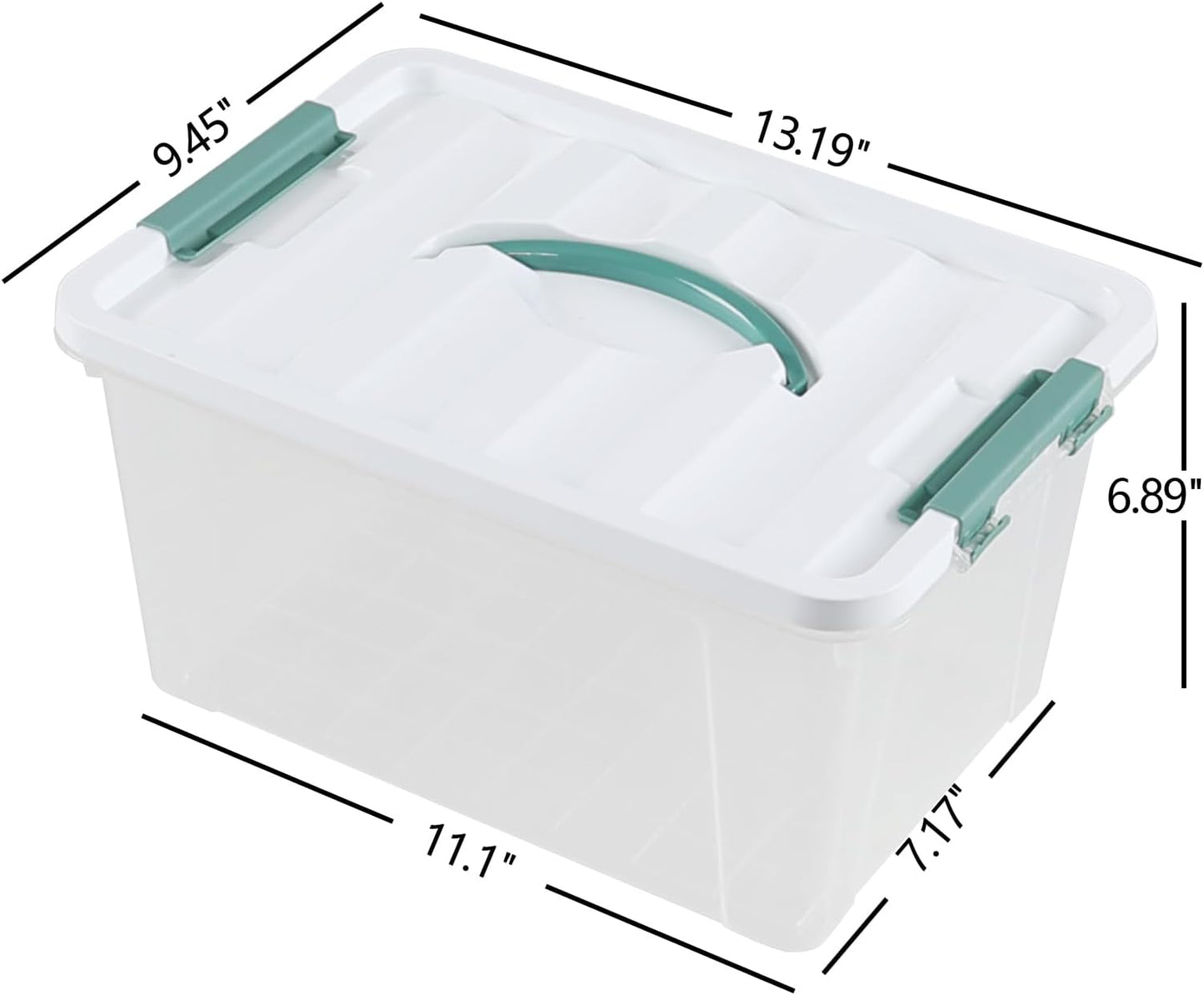 6 Pack 14 L Clear Storage Latch Box, Plastic Storage Bins with Lids