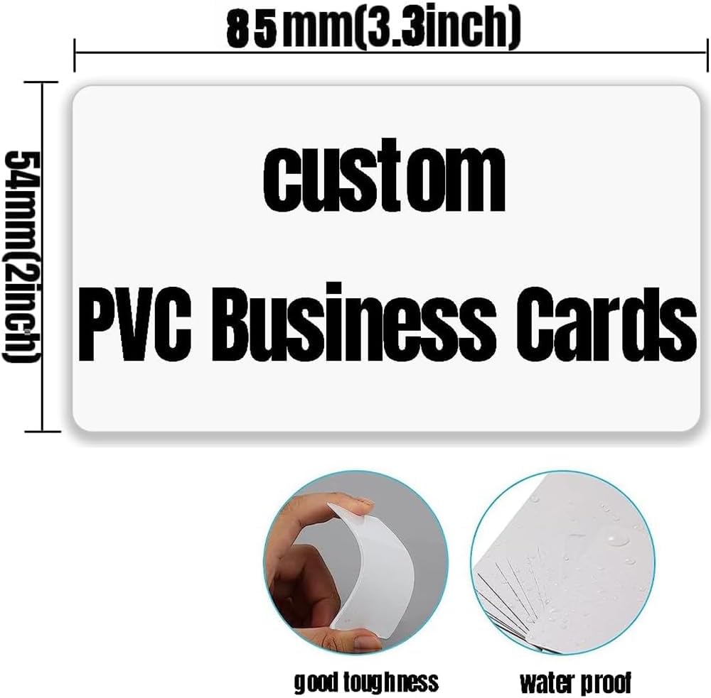 Custom Business Cards PVC Waterproof Add Photo/Text/Logo Print Your Own Business Cards Personalized Double-sided Printed Glossy Matte Frosted 0.76mm Thickness -500pcs