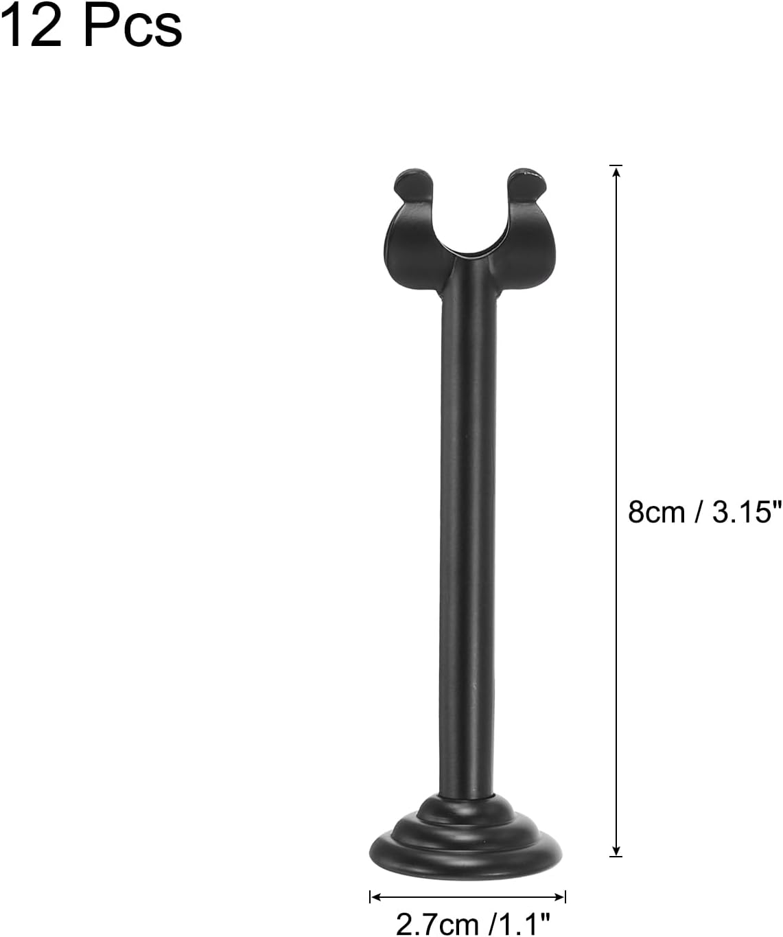 MECCANIXITY 12Pcs Table Number Holder 3.15 Inch Place Card Holder Picture Holders Black Table Sign Holders for Wedding Anniversary Birthday Party