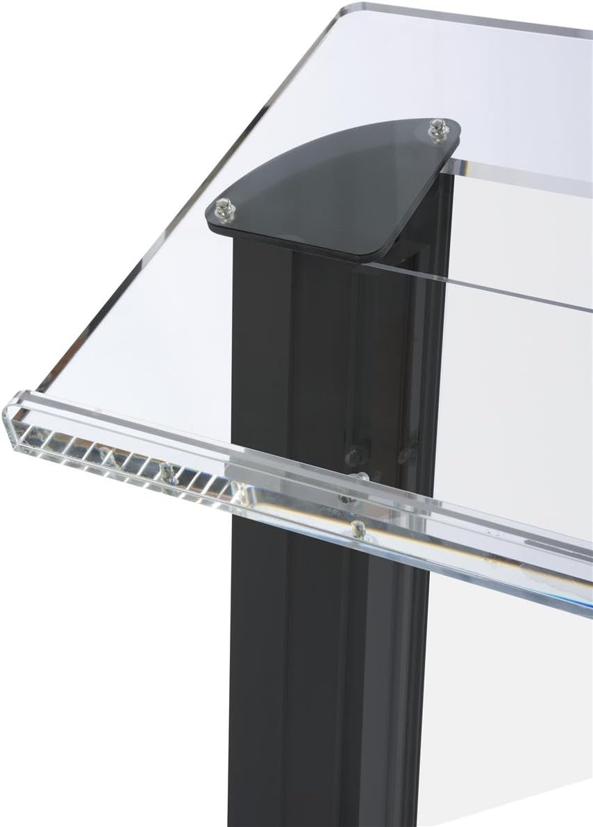Displays2go Acrylic Podium, Aluminum Sides, Acrylic Front Panel, Black (LECTALACB)