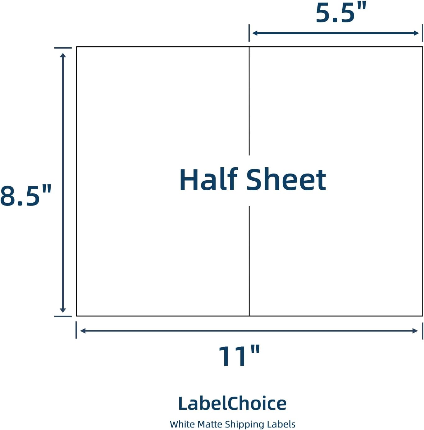 500 Sheets 1000 Labels Half Sheet Self Adhesive Shipping Labels for Laser & Inkjet Printers, 8.5" x 5.5" Shipping Mailing Labels, 2 per Page Shipping Labels,5 1/2 x 8 1/2 Half Sheet Labels