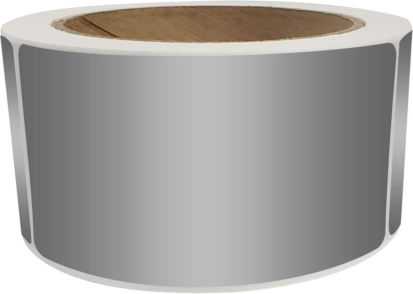 Royal Green Rectangular Labels 4x2 Metallic Silver Sticker Roll (7.5cm x 2.5cm) - 250 Pack