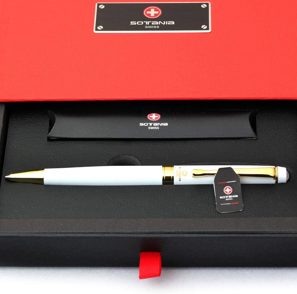 Free Engraving - Personalized Expert Ballpoint Pen, Medium Point, Roller pens, Groomsmen Gift, Free Custom Engraved Gifts for Men, Women (White)