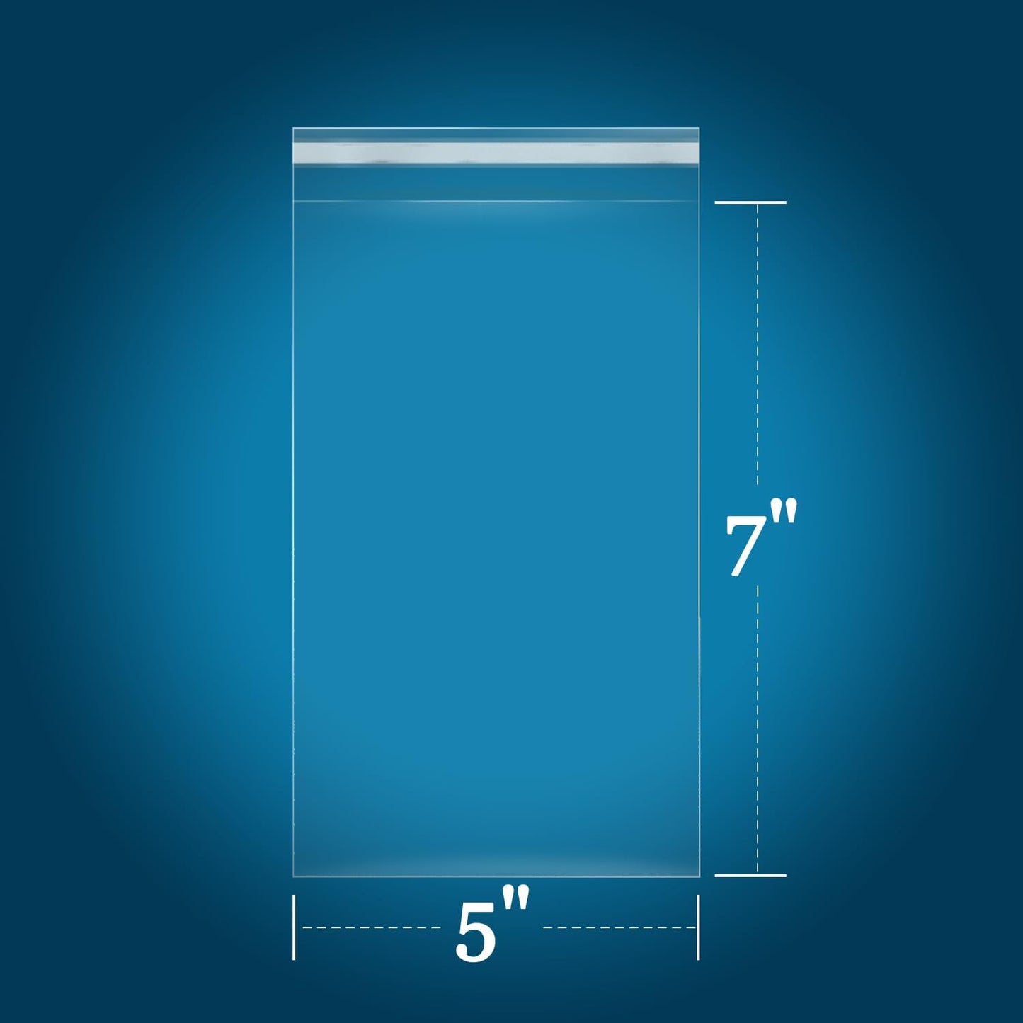 iMailer - 1000 Pack - 5" x 7" Cellophane Bags Self Adhesive- Resealable Clear Poly Cello Bags for A2 A4 A6 Cards & Envelopes, Bakery, Cookies, Treats