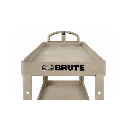 Rubbermaid Commercial Products BRUTE Heavy Duty 2-Shelf Utility/Service Cart - Image 3