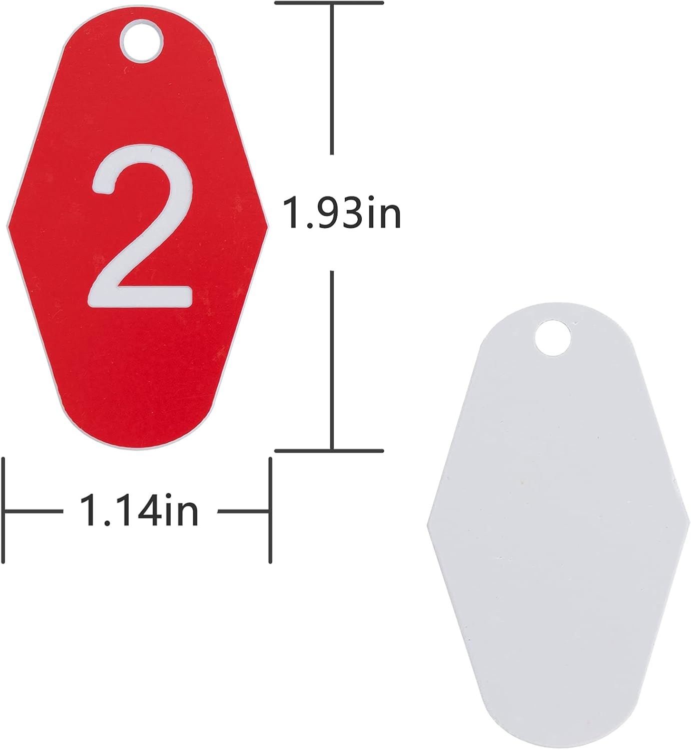 StayMax ABS Plastic Motel Hotel Room Number Tag (1-25, Red)