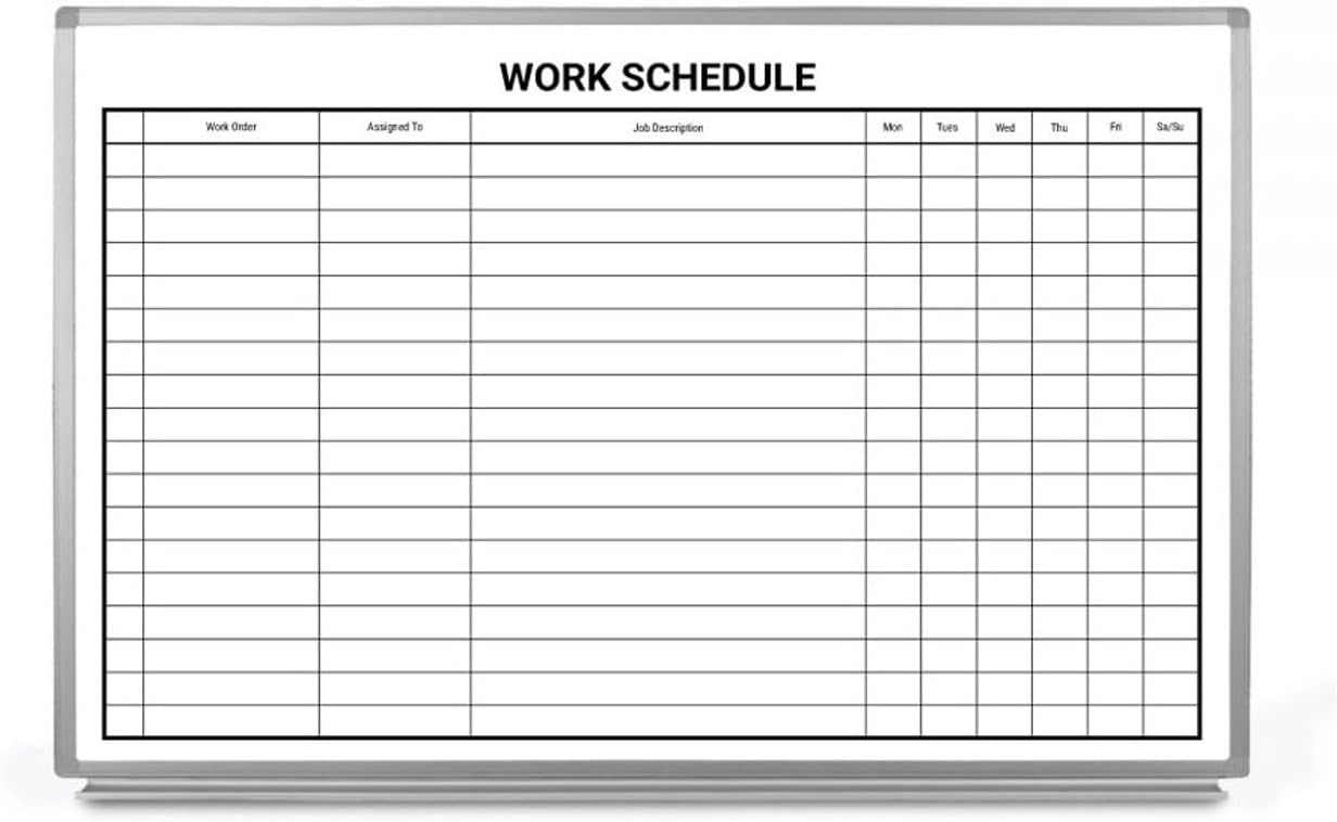 Work Schedule Whiteboard 60" x 40"