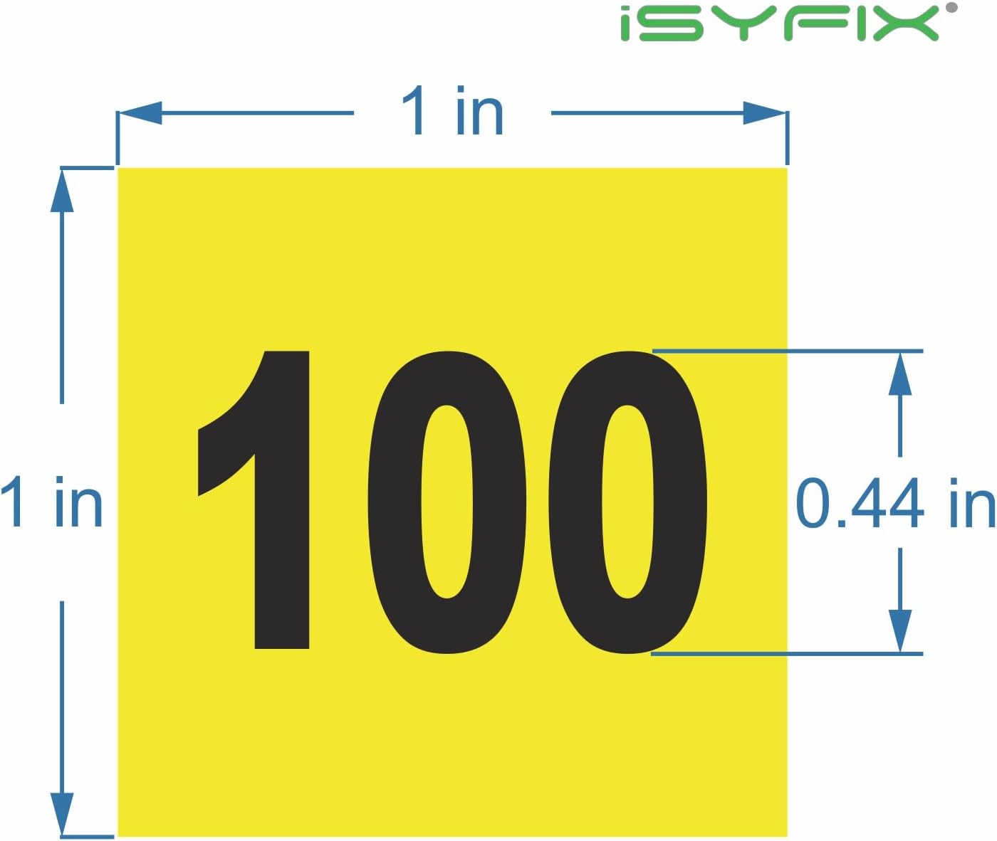 iSYFIX Yellow Consecutive Number Stickers – 1 to 100, 1-inch, 1 Set – Vinyl Self Adhesive Premium Decal, Ideal for Inventory, Storage, Organizing, Boxes, Bins, Toolbox, Lockers & More, Indoor/Outdoor