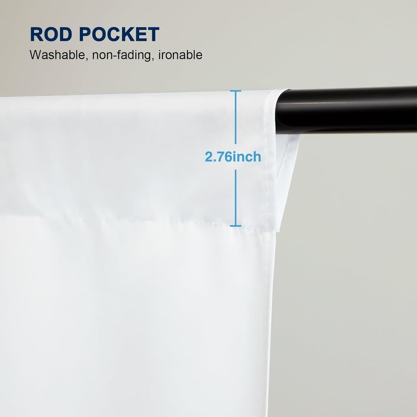 Aimosen 10 X 12 FT Large White Backdrop Background for Photography, Pure White Screen for Zoom Meeting, Polyester Cloth Fabric Curtain, Chromakey Video Photoshoot Studio YouTube Conference Streaming