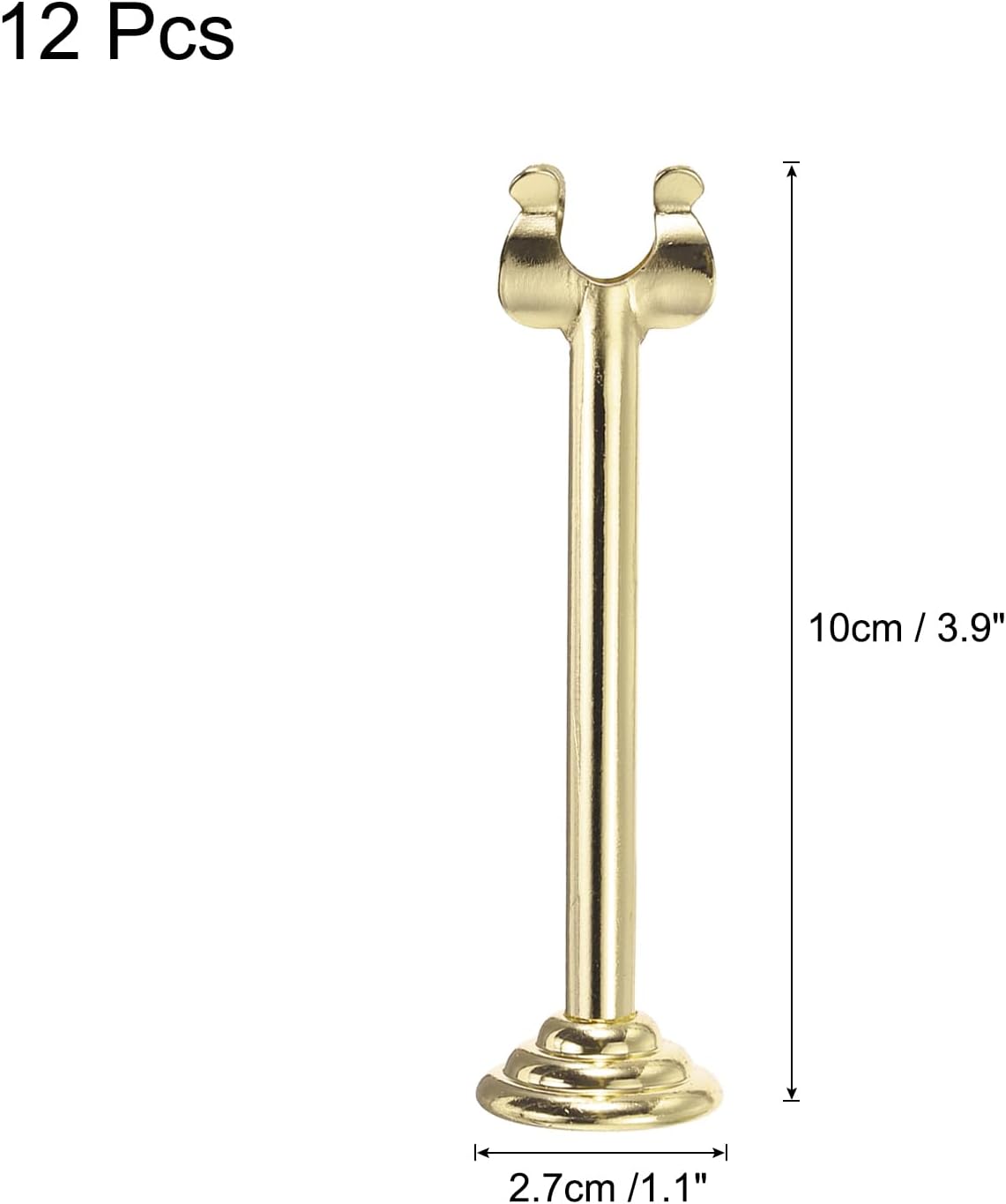 MECCANIXITY 12Pcs Table Number Holder 3.9 Inch Place Card Holder Picture Holders Gold Table Sign Holders for Wedding Anniversary Birthday Party