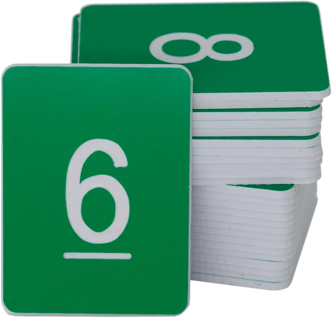 StayMax Rectangle Plastic Numbered Tags Number Disc Number Token (0-25, Green)