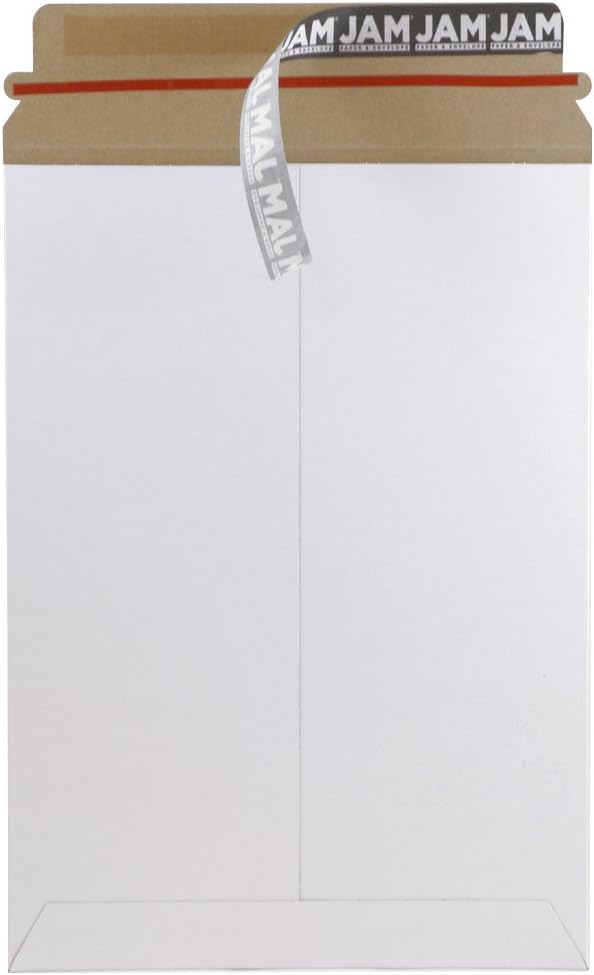 JAM PAPER Stay-Flat Photo Mailer Envelopes with Peel & Seal Closure - 6 x 8 - White - 6 Rigid Mailers/Pack