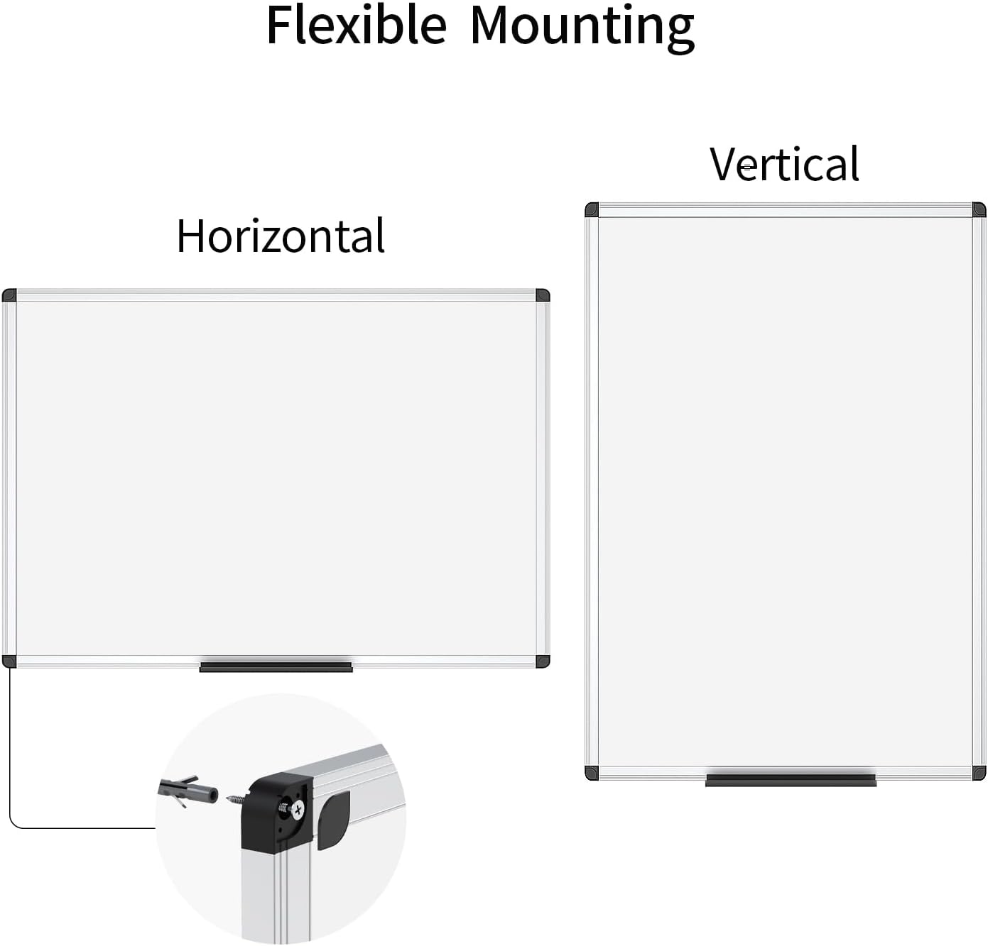VIZ-PRO Magnetic Dry Erase Board, 48 X 24 Inches, Silver Aluminium Frame