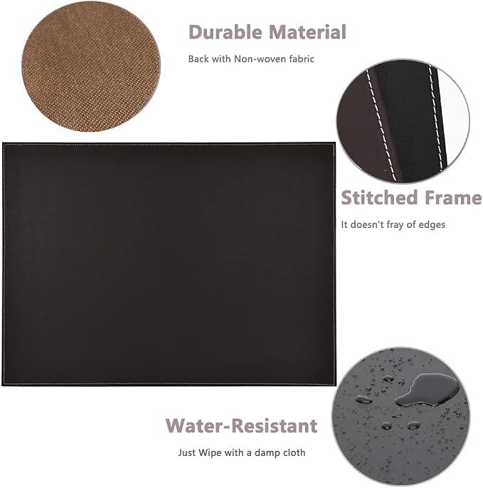 KINGFOM Desk Pad & Mat 24" x 18" Protector Large Mouse Pad PU Leather - Image 8