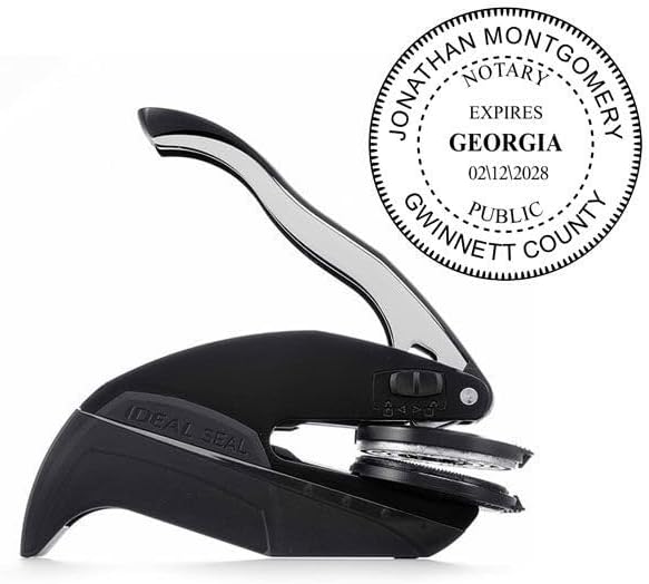 Custom Notary Embosser, Customizable for 37 Total States, Embossed Notary Seal | Great for Official Documents and Paperwork | Great Way to Certify Your Documents (Georgia)