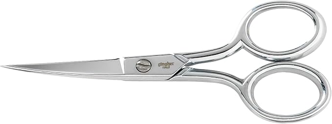 Gingher Curved Embroidery Scissors, Sharp Knife Edge Sewing Scissors by Fiskars