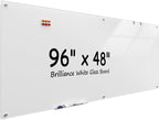 MaxGear Glass Whiteboard Wall Mounted, Frameless Magnetic Dry Erase Board by MaxGear