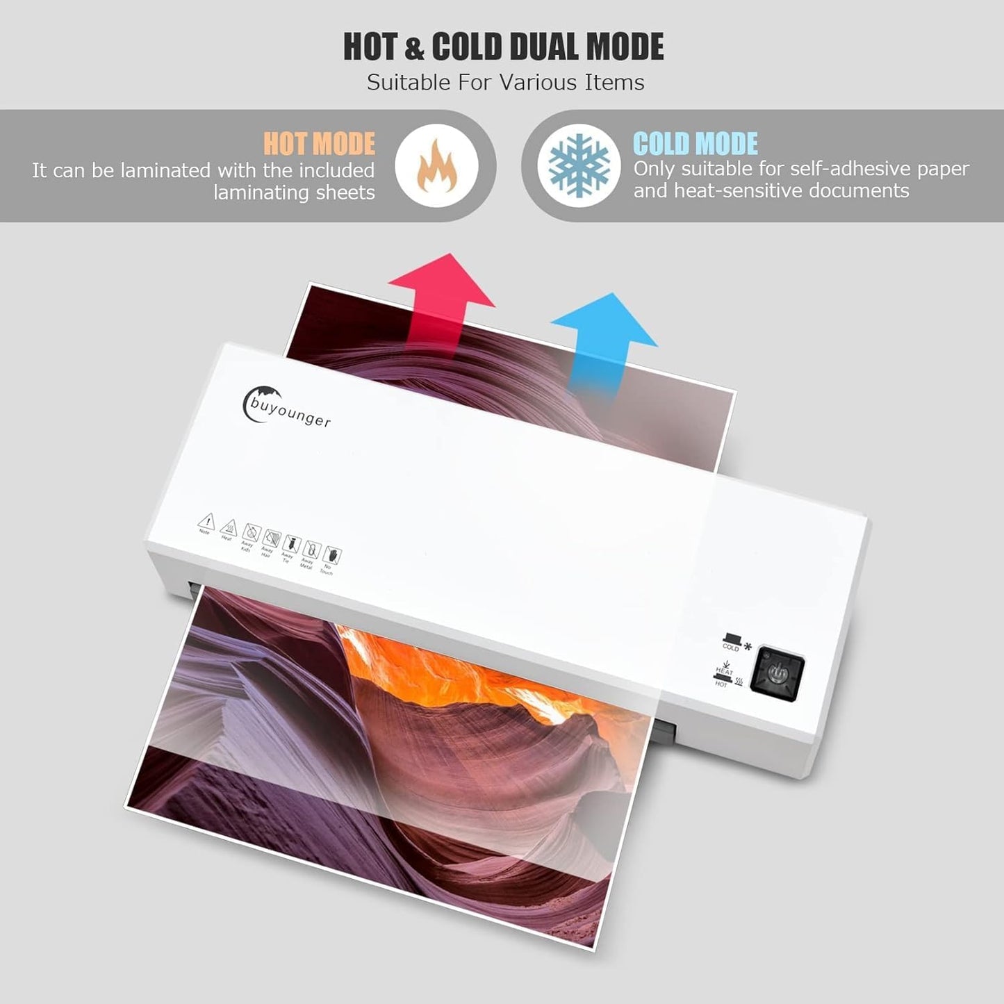 Laminator Machine with 40 Laminating Sheets, A4 Laminator Thermal and Cold with Paper Trimmer & Corner Rounder, 9-Inch Laminating Machine for Home School Office