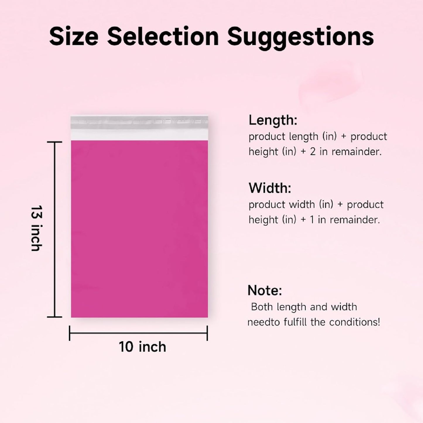 Pink Poly Mailers 10x13, 100 Pack - Waterproof, Strong Adhesive Shipping Bags for Clothing and Small Businesses - Durable Mailing Envelopes