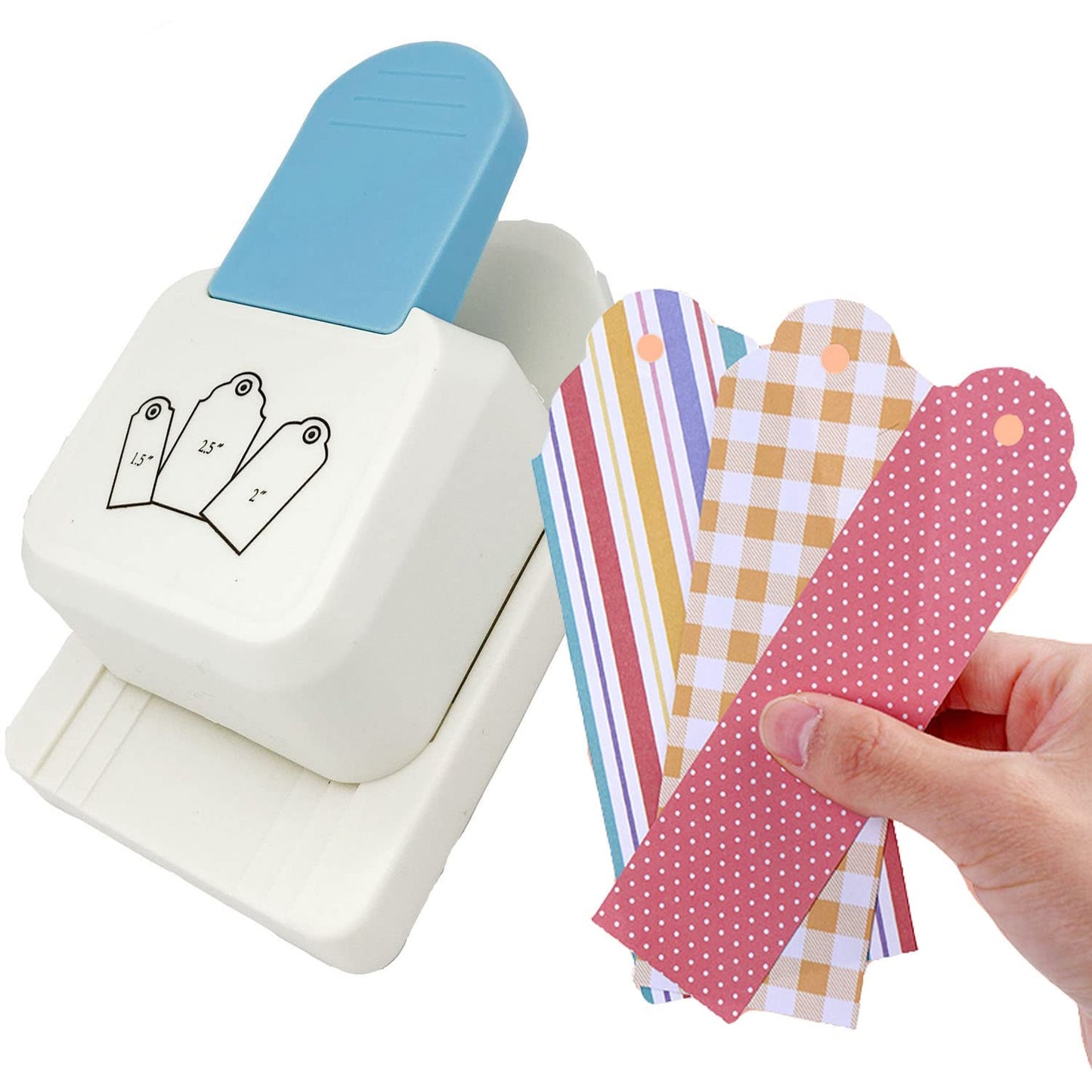 MIAO JIN 3 in 1 Round Label Punching tag Punch 1.5 "2" 2.5 "Corner Paper Punch Round Label Shape Craft Punching Gift tag for DIY Crafts Project Card Making Supplies(Shell Color Random)