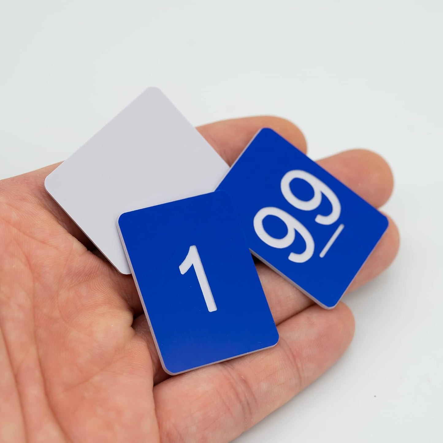 StayMax Rectangle Plastic Numbered Tags Number Disc Number Token (0-25, Blue)