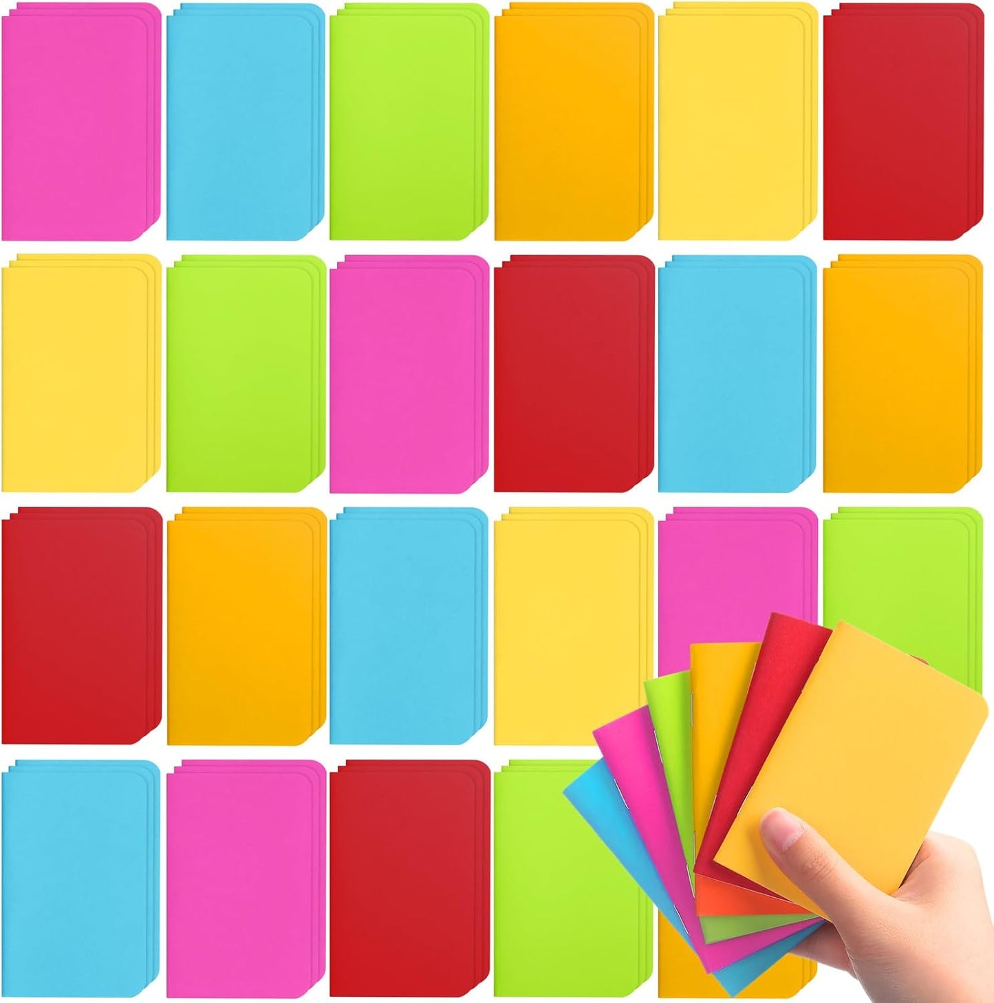 Lincia Bulk Pocket Notebook 2.5" x 4" Mini Notebooks First Day of School Small Wallet Notebooks Tiny Colored Purse Journals Lined Notepad for Kids Student Back to School Supplies(Vibrate Color,30 Pcs)