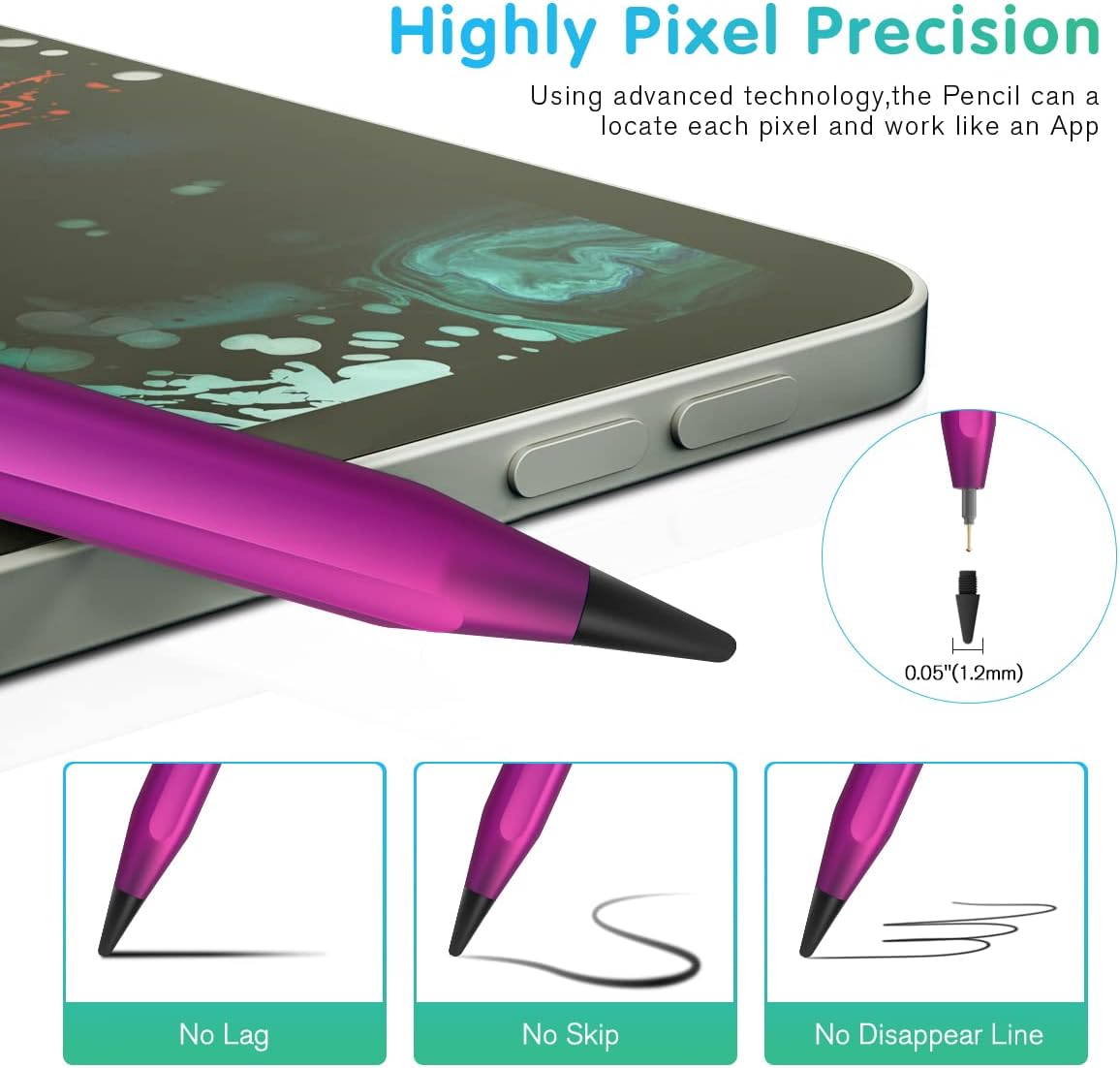 ANYQOO Stylus Pen for iPad 6th-11th Generation - Fast Charge Magnetic Pencil, Compatible with 2018-2025 Apple iPad Pro 11"/12.9"/M4, iPad Air 3/4/5/M2/M3, iPad mini 5/6 Gen/A17Pro