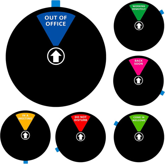 Office Door Sign,Do Not Disturb/Come in Welcome/Out of Office/in a Meeting/Back Soon/Working Remotely Sign, Privacy Door Indicator That Lets Others Know Whether You're Available Or Not (6inch,Black)