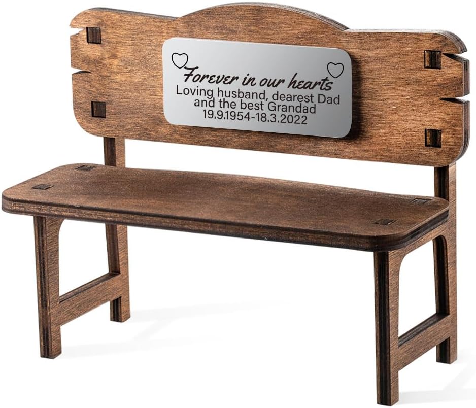 Custom Name Plate for Desk Wooden Personalized Engraved Memorial Beach Name Plates for Desk in Loving Memory Home Decor for Loved Ones/Pet Loss 5.91×4.72INCH