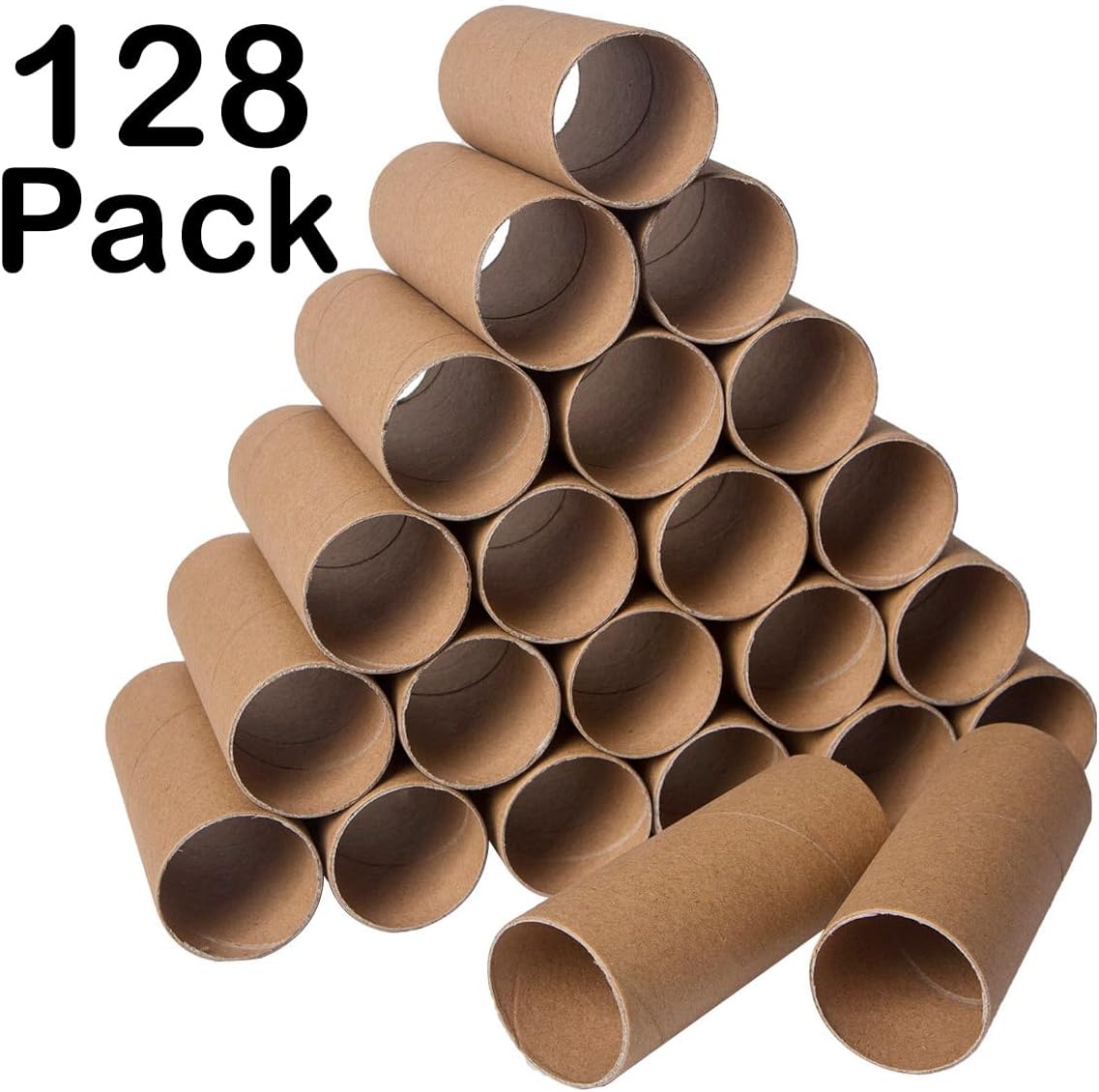 128 Pack Thick Cardboard Tubes for Crafts - Bulk Craft Rolls - Round Cardboard Tubes - Craft Tubes - Toilet Paper Rolls Crafts - Paper Tube For Crafts - Craft Round Tubes 1.57 x 3.9 Inches - Brown