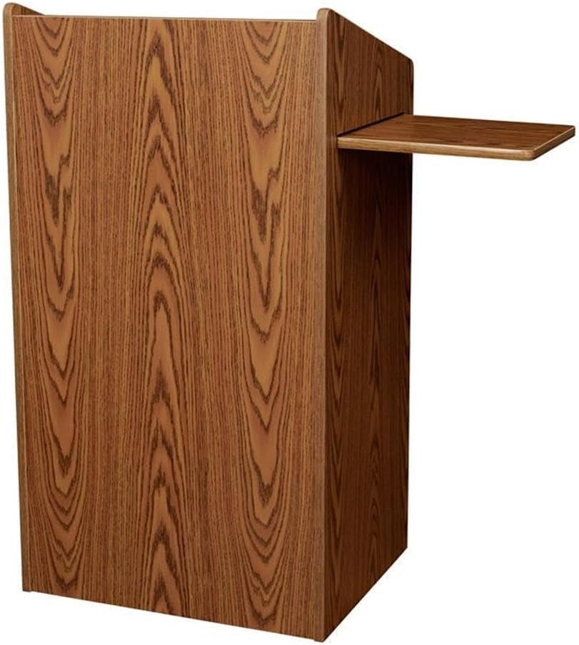 Pemberly Row Modern Wood Aristocrat Non-Sound Lectern in Medium Oak